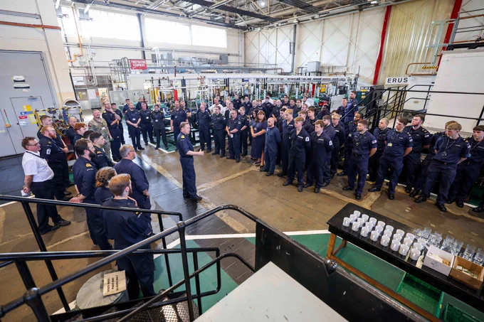 During his tour, VAdm Connell met with trainees and instructors at our Marine and Air Engineering schools, seeing first-hand how we're equipping the next generation with world-class skills. Pictured wihin METG. 
Image by Leading Photographer Baz Swainsbury.