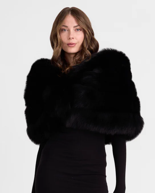 The Fiona Black Four Tier Fur Stole