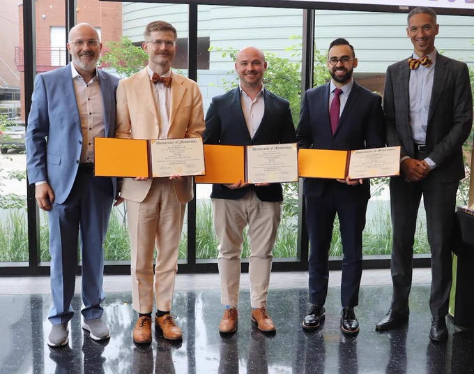 From left to right: residency program director Dr. Philipp Dahm, Dr. Ryan Haggart, Dr. Jared Johnson, Dr. Sami Mostafa, and department chair, Dr. Christopher Warlick.