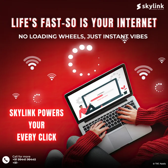 🚫 No more loading wheels. Just pure speed. Skylink gives you blazing-fast internet to match your non-stop life. Whether you’re streaming, gaming, or grinding—we power every click. ⚡💻 Get connected. Stay unstoppable.