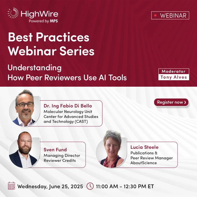 poster of HighWire's webinar on peer review tools