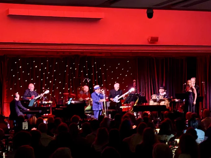 Van Morrison and his band on stage at Europa hotel