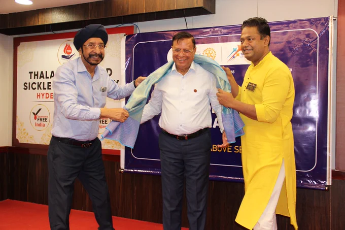 Gratitude to Rotary Club of Lake District Moinabad for Supporting Thalassemia Prevention

We are pleased to share that the Rotary Club of Lake District Moinabad has generously donated ₹5,00,000 on June 20, 2025, in support of our proposal, “Towards a Thalassemia-Free Generation: Sponsorship of Prenatal Diagnosis in Carrier Couples.”
Our heartfelt thanks to:
    Rtn. Surender Pal Singh – Chairman, Premier Energies
    Rtn. Uday Pilani – District Governor Nominee, RID 3150
    Rtn. Chiranjeev Saluja – President
    Rtn. Dimple Agarwal – Secretary
    Rtn. Raj Shekhar Vodela – Director, Service Projects

Your support brings us one step closer to a Thalassemia-free future.
.
.
.
#TSCS #Thalassemia #ThalassemiaAwareness #SickleCell #HealthMatters #HbA2Test #GeneticDisorders #WorldThalassemiaDay #PreventiveCare #BloodDisorders #HealthyFuture #FamilyPlanning #InheritedDiseases #AnemiaAwareness #Hemoglobinopathy #FreeHealthTests #StayHealthyStaySafe #HyderabadHealthCare #KhammamHealthCare #TSC