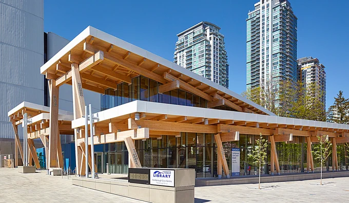 Scarborough Civic Centre branch on a cloudless sunny day