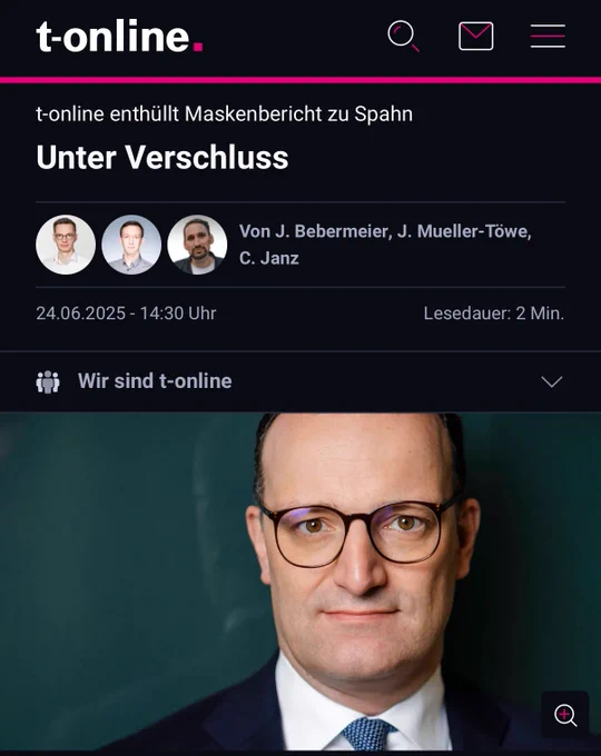 t-online enthüllt Sundhof Maskenbericht zu Spahn - Unter Verschluss