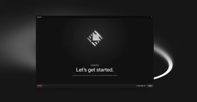 Screenshot of my Windows desktop entering the onboarding flow for Raycast