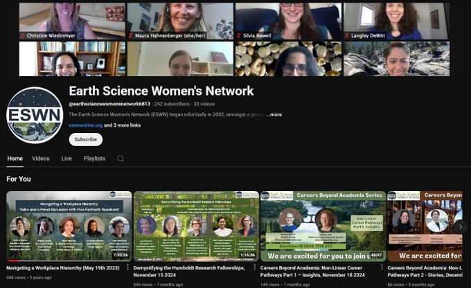 Screenshot of ESWN YouTube channel.