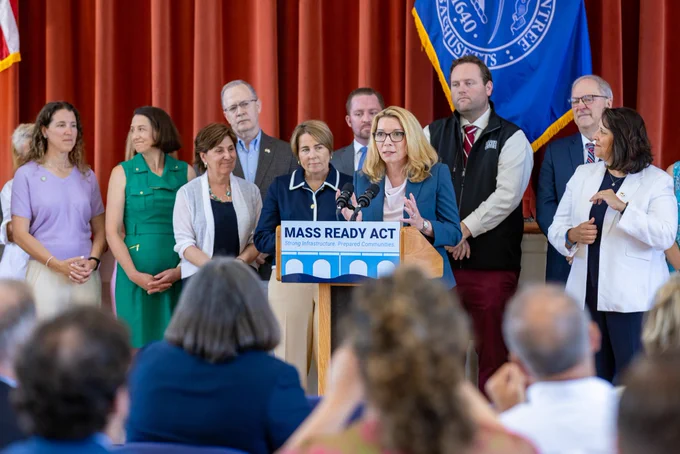 Governor Healey at Mass Ready Act unveiling.