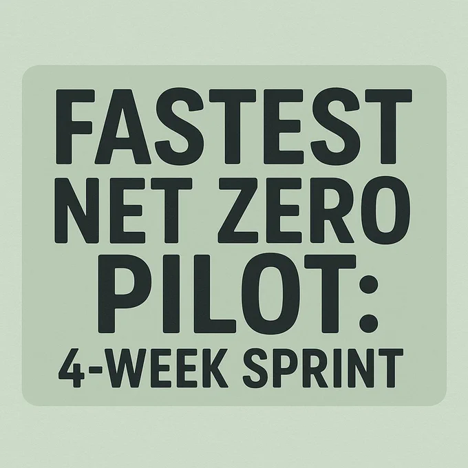Net Zero Pilot: 4 Week Sprint Across Industries