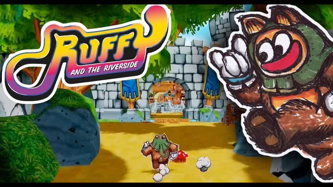 Ruffy and the Riverside key are featuring a scene from the game with the character Ruffy and the game's logo pasted ontop.