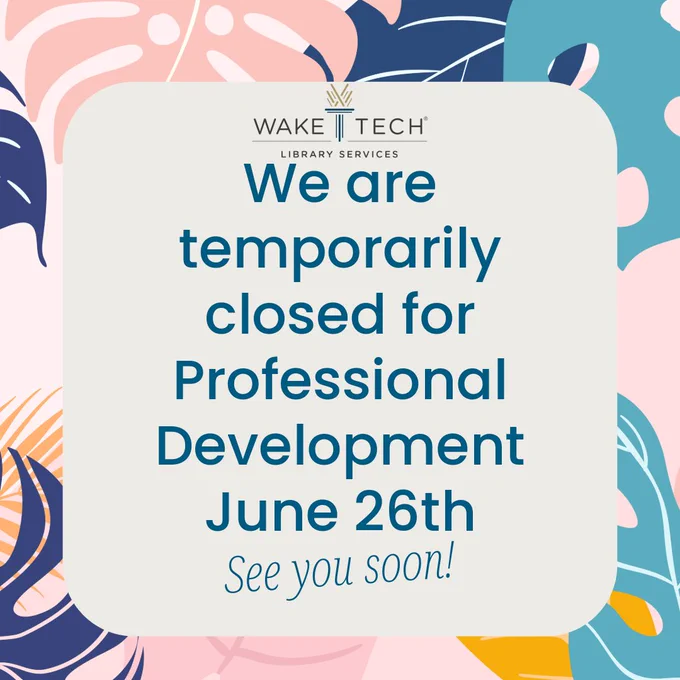 Temporarily Closed on June 26th 2025 for professional development. See you soon! 