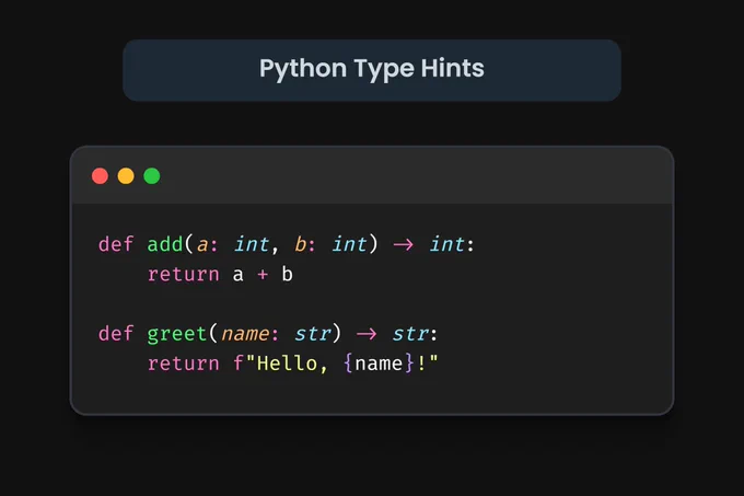 Simple example of Python type hints
