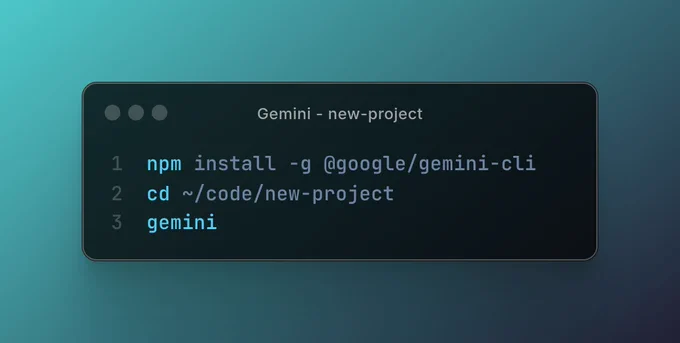 Install the Gemini CLI with npm install -g @google/gemini-cli