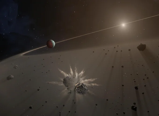 An artist's impression of the JWA 7 system as seen from space.
