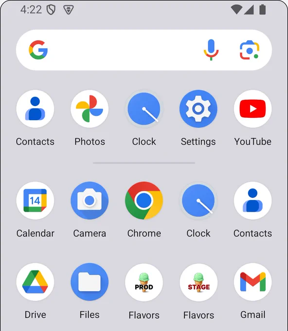 Screenshot of an Android phone UI featuring app icons.