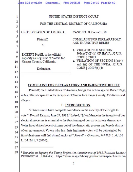 Page 2 of USA vs. Robert Page | Complaint for Declaratory and Injunctive Relief