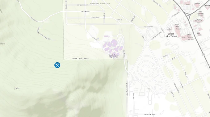 Map of mastication project adjacent to South Tahoe High School.