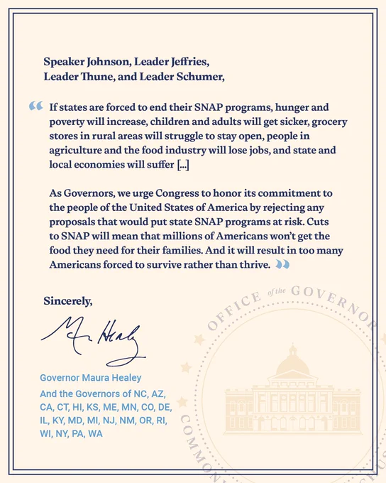 Governor Healey letter to Congress.