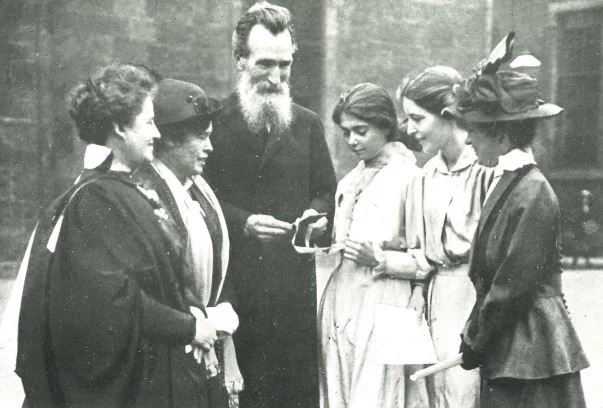 A black and white image of the Prizegiving group at the Glasgow High School for Girls in 1916.