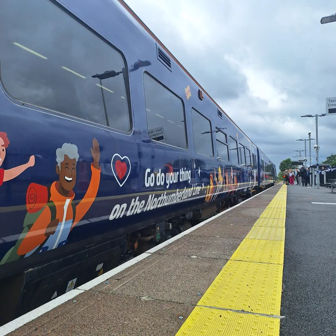 Artwork on the train wrap.
