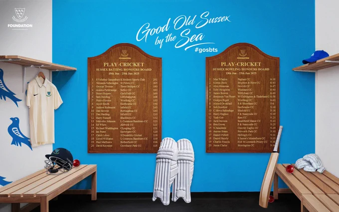 Week 9 of the Sussex Honours Boards, powered by ECB Play-Cricket.