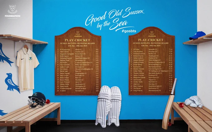 Week 8 of the Sussex Honours Boards, powered by ECB Play-Cricket.