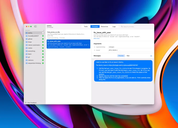 Context, a native macOS MCP Client
Screenshot is showing MCP Prompts being rendered