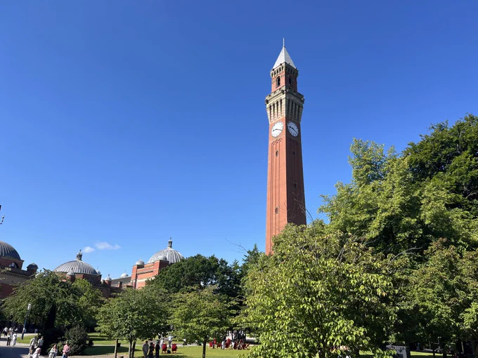 Old Joe clock tower against a blue sky.