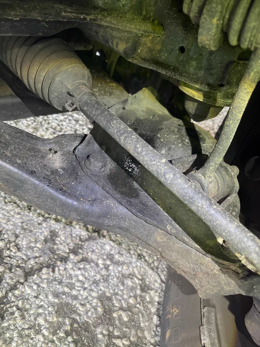 Brake fluid leaking onto wishbone of light goods vehicle