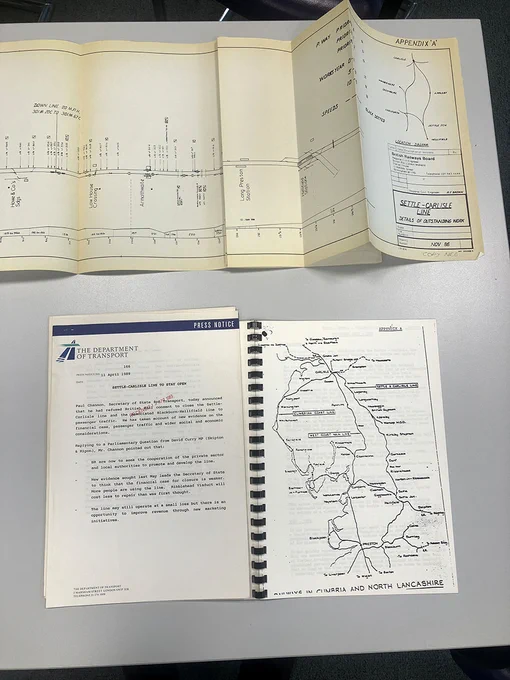 Documents confirming the saving of the Settle-Carlisle line.