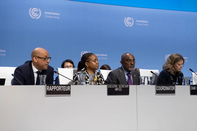 Simon Stiell at the closing plenary of the SB62 June Climate Meetings in Bonn, Germany
