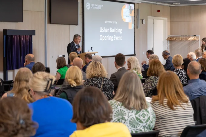 Professor Sir Peter Mathieson, Principal and Vice-Chancellor at Edinburgh University welcomes guests at the opening event.