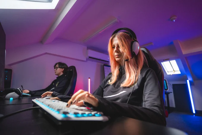 Burnley College at an esports performance bootcamp in the National Esports Performance Campus ahead of the British Esports Student Champs 24/25 Finals