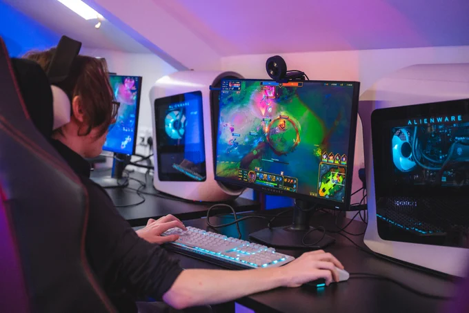Burnley College at an esports performance bootcamp in the National Esports Performance Campus ahead of the British Esports Student Champs 24/25 Finals