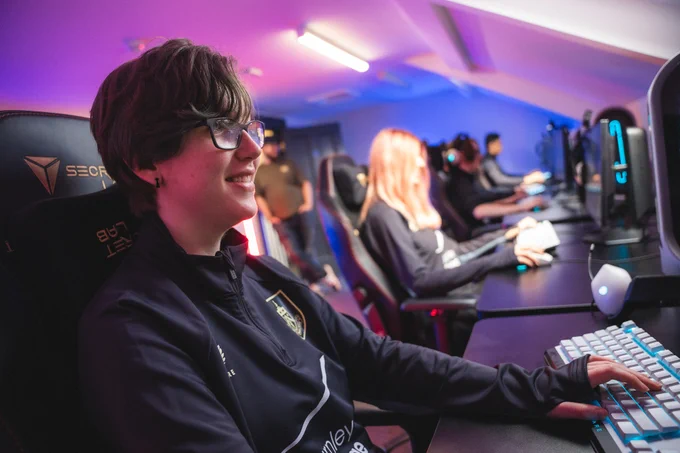Burnley College at an esports performance bootcamp in the National Esports Performance Campus ahead of the British Esports Student Champs 24/25 Finals