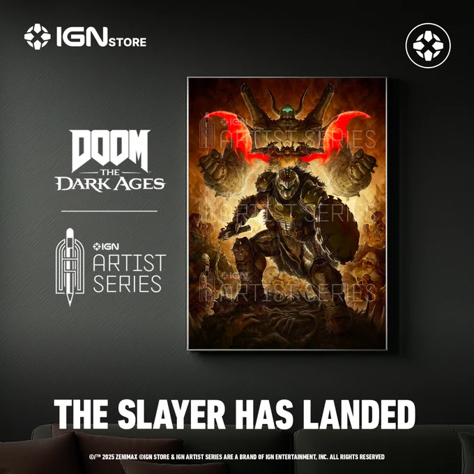 Image of  IGN Store Exclusive DOOM: The Dark Ages ‘Hellwalkers’ Limited Edition Lithograph by Dave Rapoza.