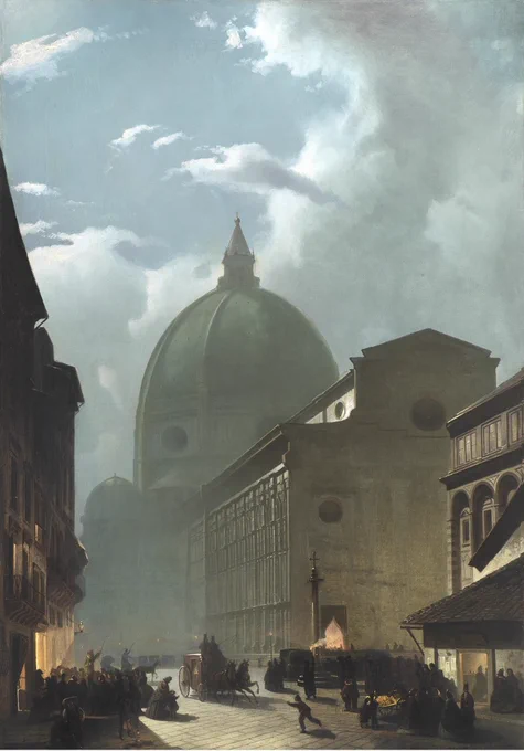 Night View of the Cathedral of S. Maria del Fiore by Alfred Berg (1862)