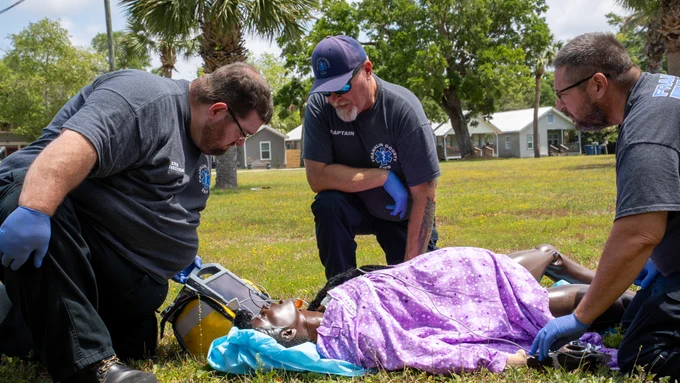 Simulation training with three EMS providers
