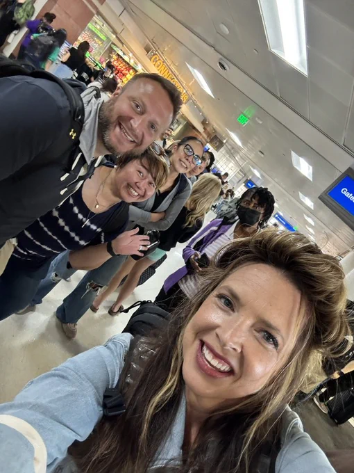 People gathering in the airport