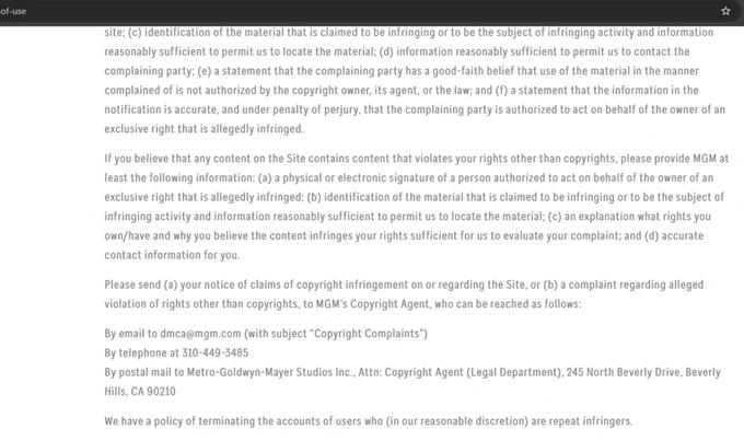 AmazonMGMStudio DMCA contact details.
