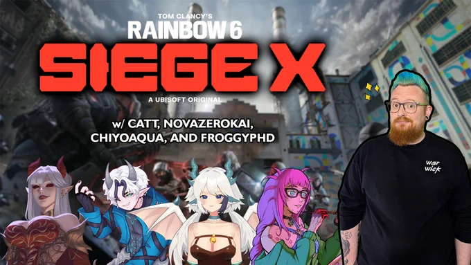 photo from the game Rainbow 6 Siege X with pngs of the collab group, which names are in the main post