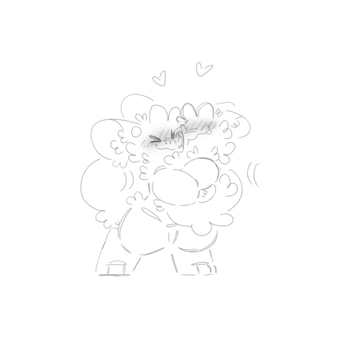 Renns and his tailmaw hugging and rubbing cheeks!