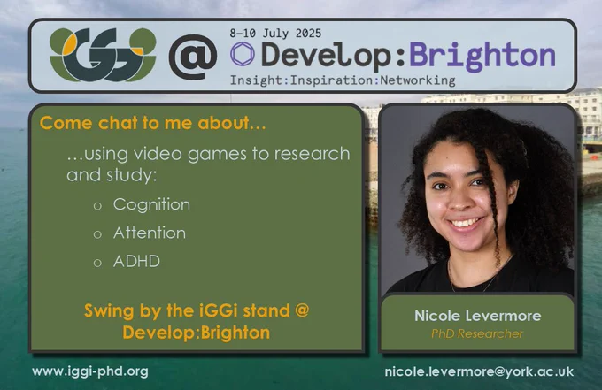 Nicole Levermore - Come chat to me about using video games to research and study Cognition, Attention, ADHD