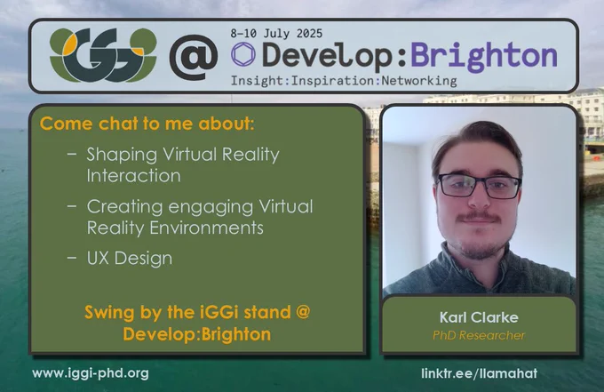 Karl Clarke - Come chat to me about Shaping Virtual Reality Interaction, Creating engaging Virtual Reality Environments, UX Design.