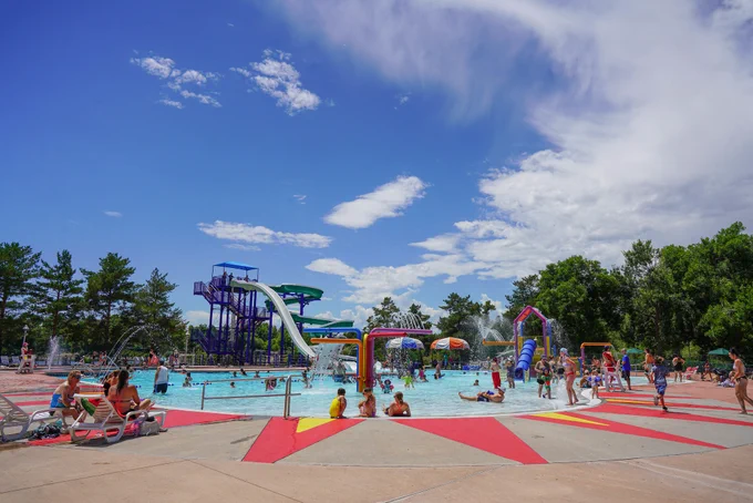 People at City Park Pool on a sunny day