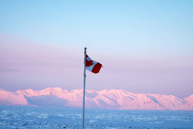 Canadian Flag, Pond Inlet Nunavut  