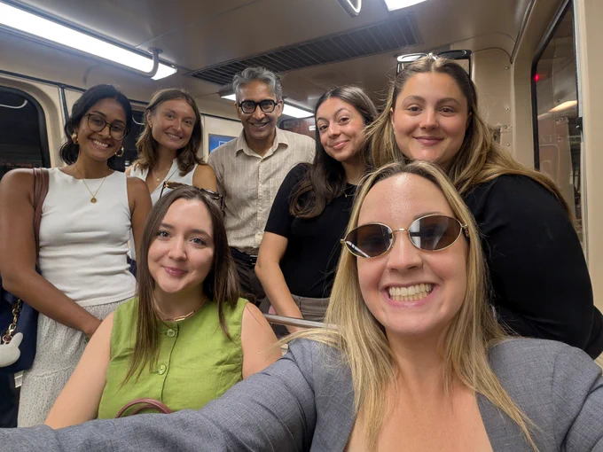 Green line with Sharon and District 8 team
