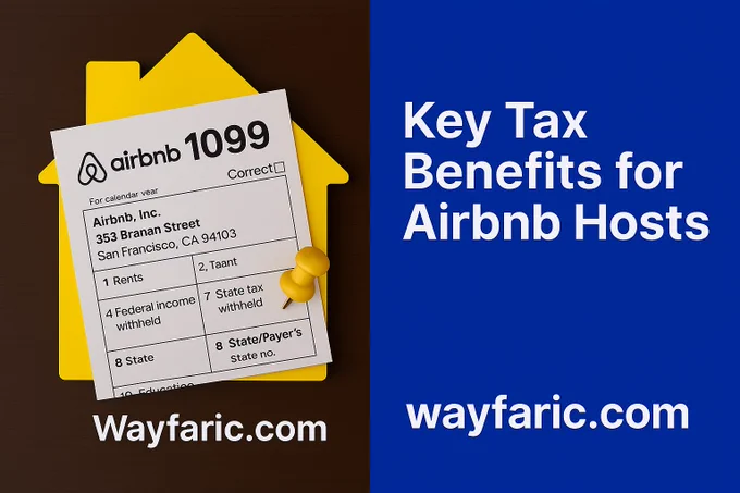 Airbnb host reviewing tax documents at home, with a laptop and coffee mug on the table—conceptual image for understanding Airbnb 1099 and maximizing tax deductions.