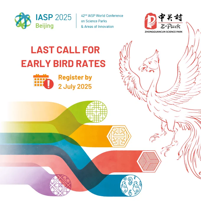 IASP Beijing 2025 - last call for early bird rates - register by 2 July 2025 - phoenix bird, Beijing logo, Z-Park logo