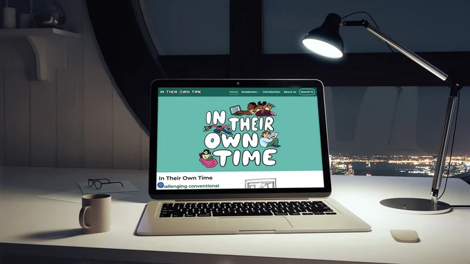 Laptop showing In Their Own Time website